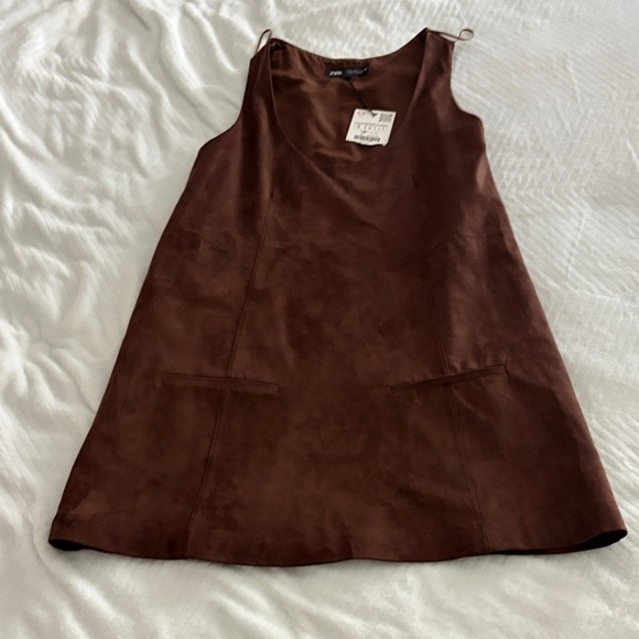 Zara Dark Brown A-Line Dress - Picture 1 of 3